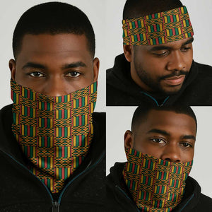 South African Heritage Day Neck Gaiter Kente Ethnic Patterns Mix Protea LT7
