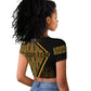 Personalised South African Heritage Day Raglan Cropped T shirt Kente Ethnic Patterns Mix Protea