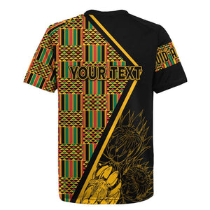 Personalised South African Heritage Day Rugby Jersey Kente Ethnic Patterns Mix Protea