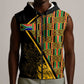 Personalised South African Heritage Day Sleeveless Zip Hoodie Kente Ethnic Patterns Mix Protea - African Pride