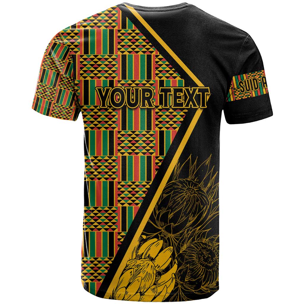 Personalised South African Heritage Day T shirt Kente Ethnic Patterns Mix Protea
