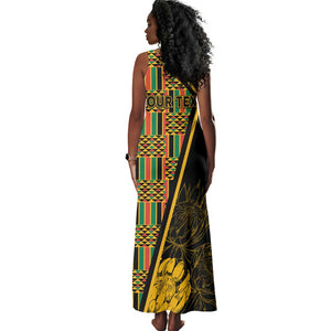 Personalised South African Heritage Day Tank Maxi Dress Kente Ethnic Patterns Mix Protea