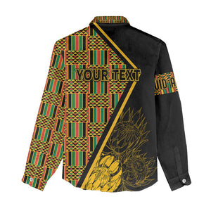 Personalised South African Heritage Day Women Casual Shirt Kente Ethnic Patterns Mix Protea