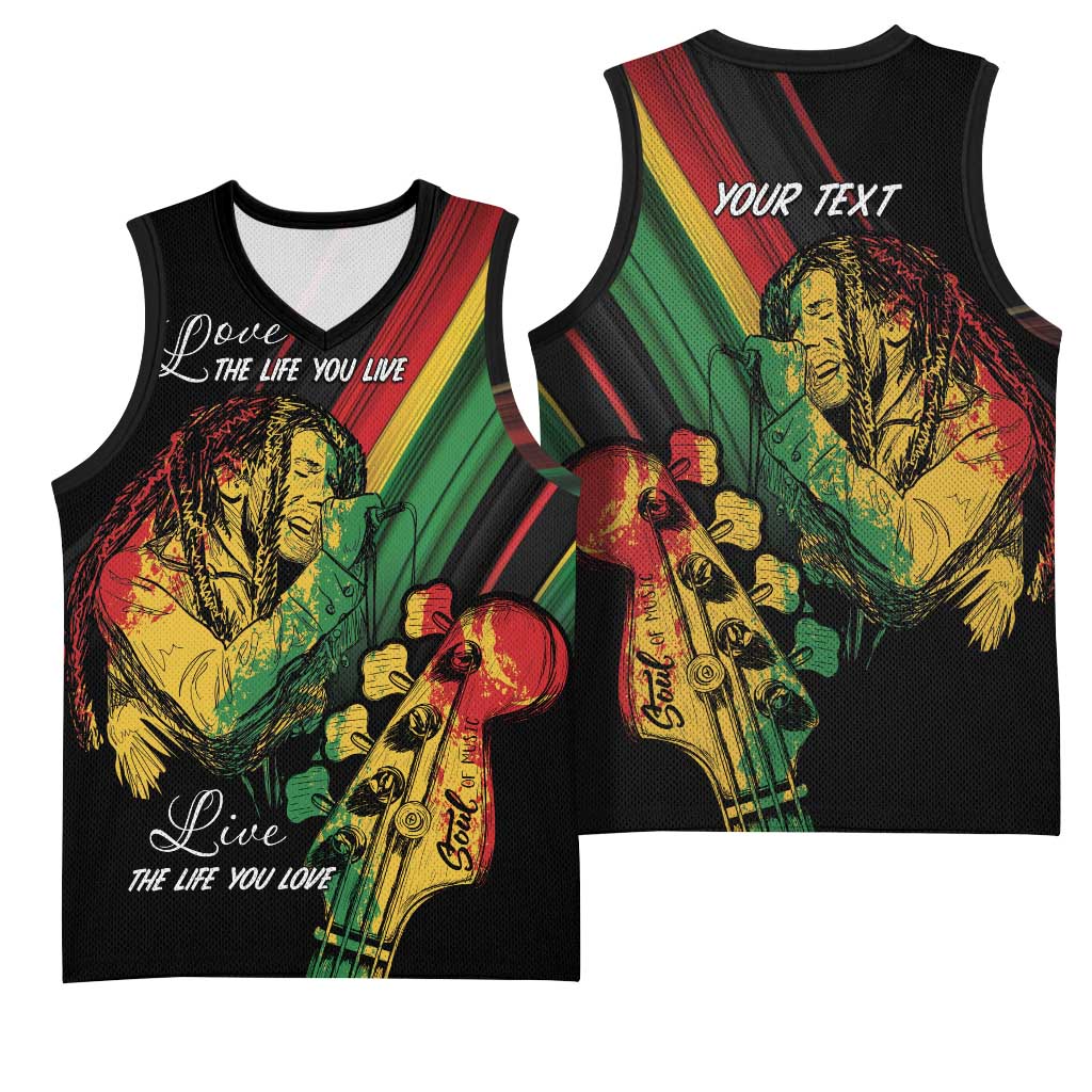 Personalised Afro Vibes Basketball Jersey Reggae King - Live The Way You Love LT7