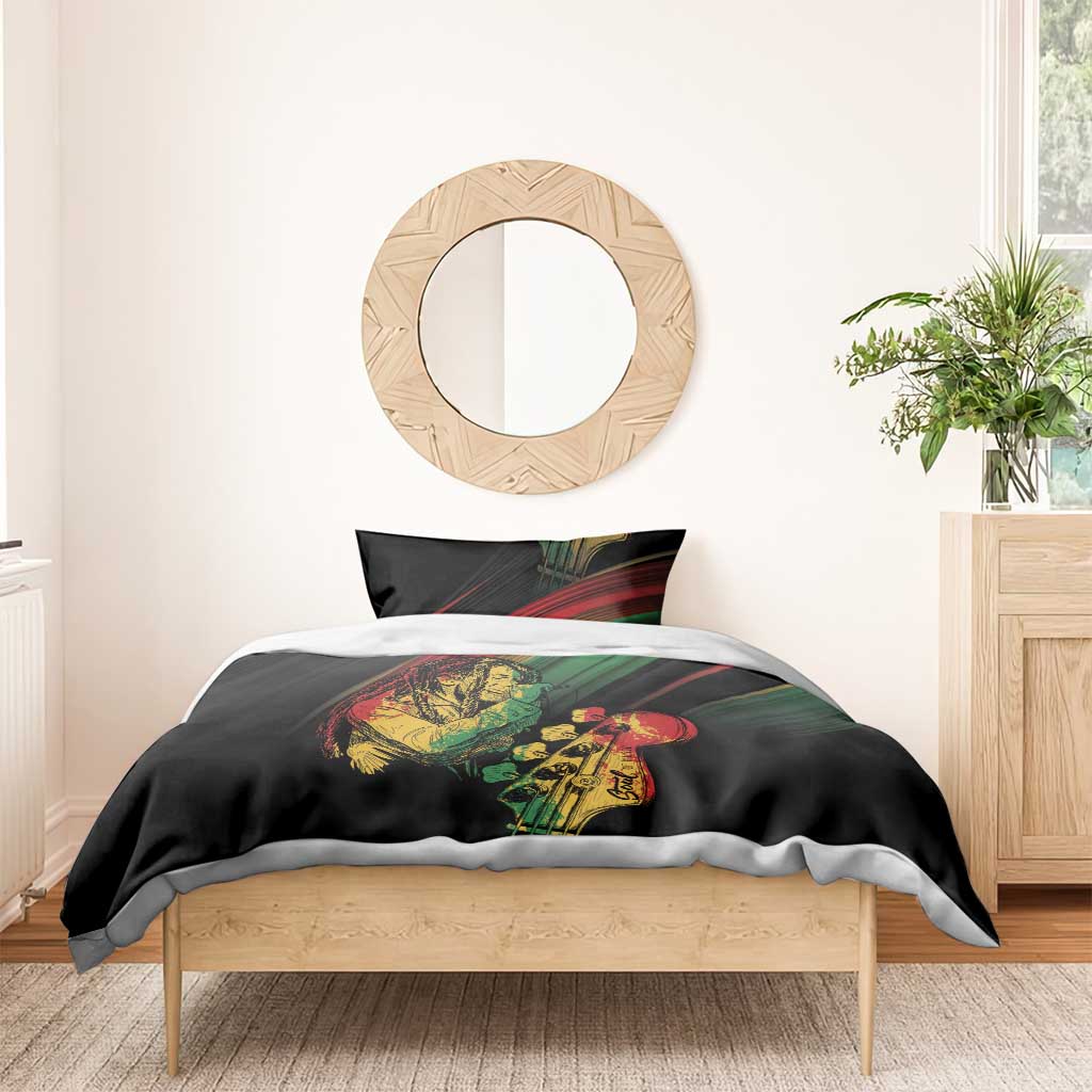 Personalised Afro Vibes Bedding Set Reggae King - Live The Way You Love