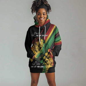 Personalised Afro Vibes Hoodie Dress Reggae King - Live The Way You Love