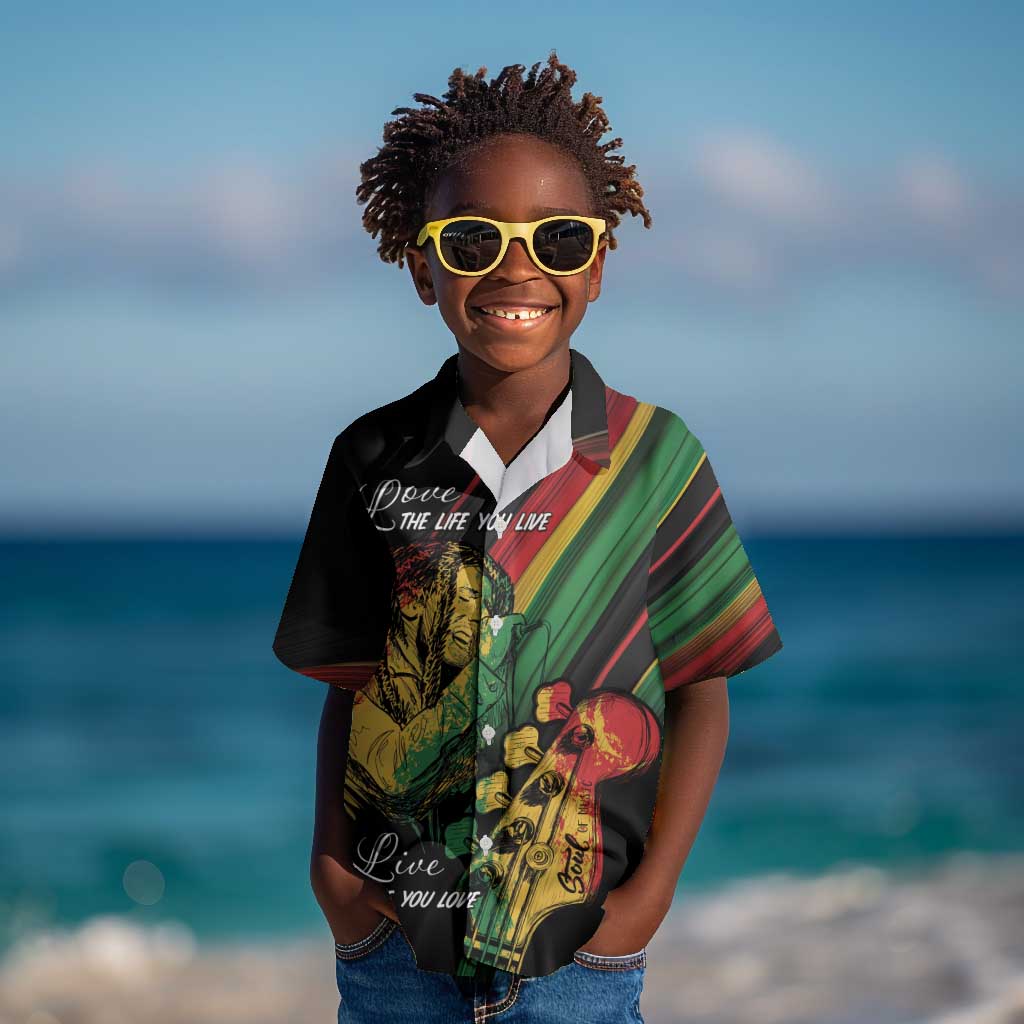 Personalised Afro Vibes Kid Hawaiian Shirt Reggae King - Live The Way You Love