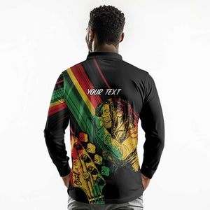 Personalised Afro Vibes Long Sleeve Polo Shirt Reggae King - Live The Way You Love