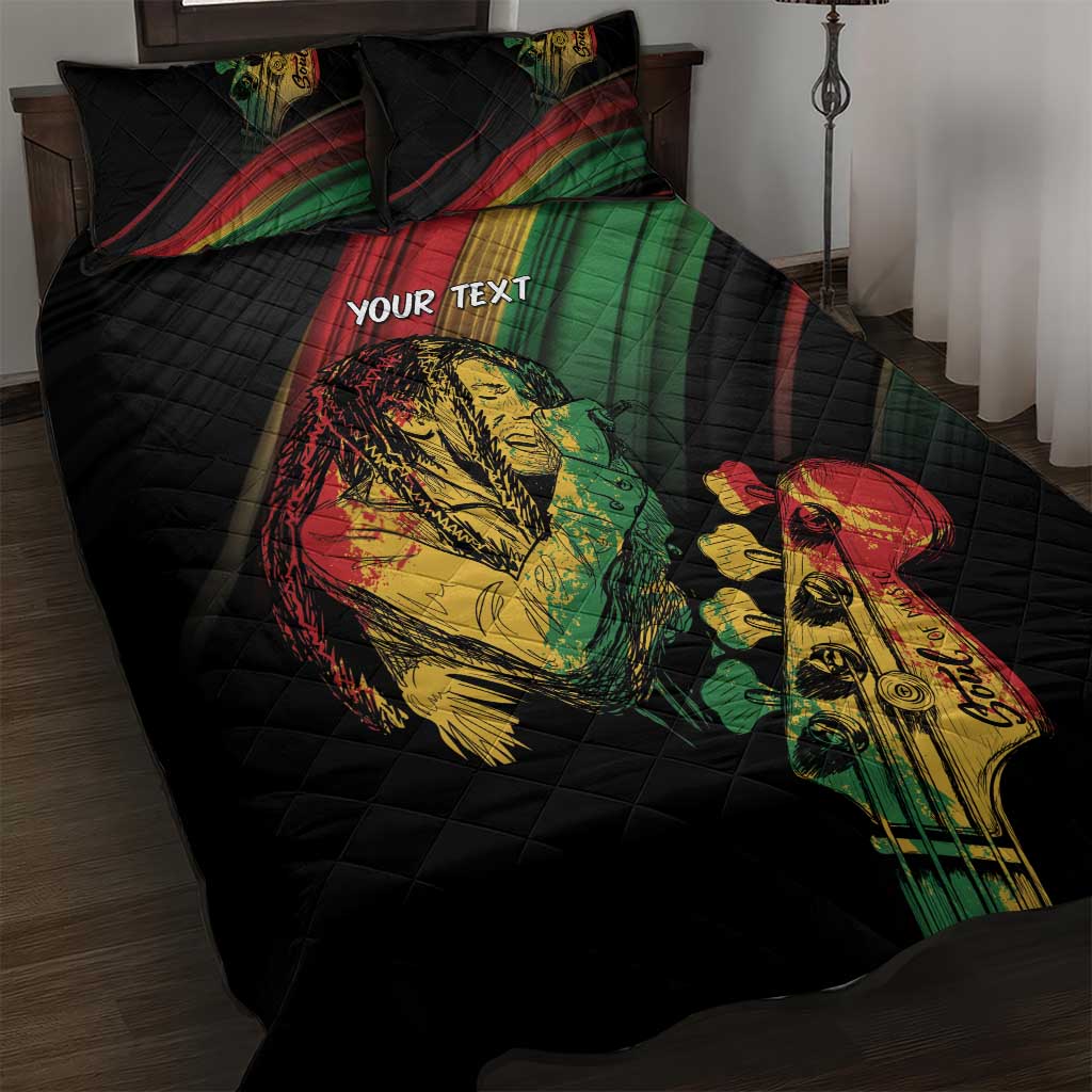 Personalised Afro Vibes Quilt Bed Set Reggae King - Live The Way You Love
