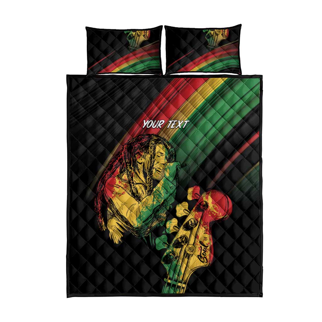 Personalised Afro Vibes Quilt Bed Set Reggae King - Live The Way You Love