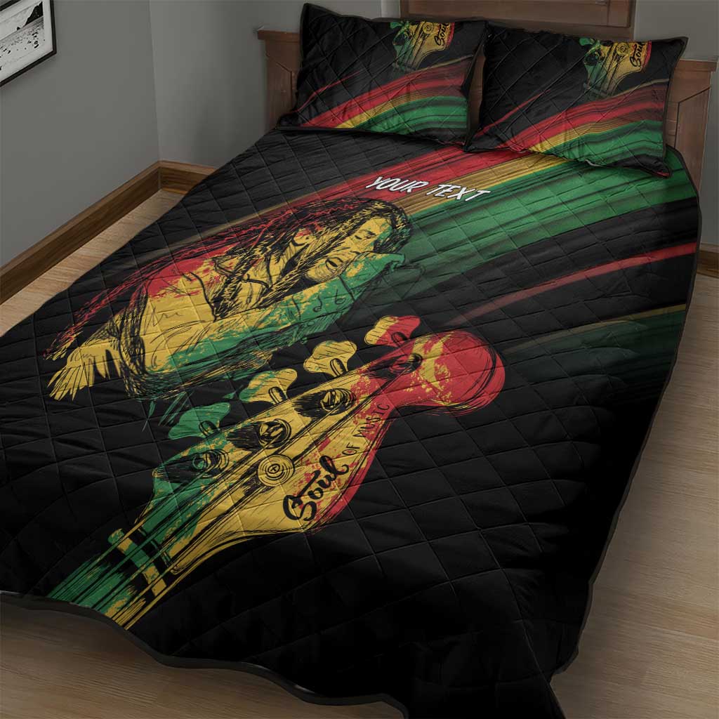 Personalised Afro Vibes Quilt Bed Set Reggae King - Live The Way You Love