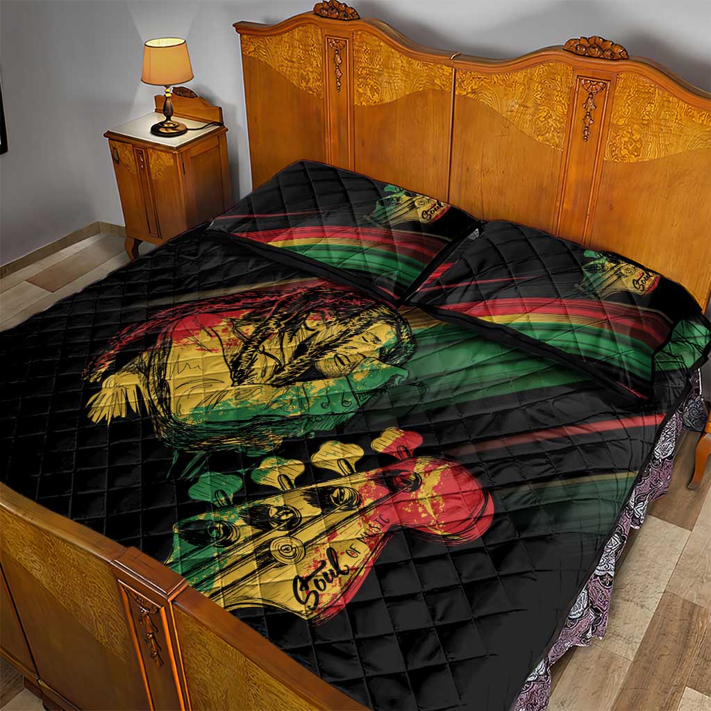 Personalised Afro Vibes Quilt Bed Set Reggae King - Live The Way You Love