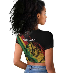 Personalised Afro Vibes Raglan Cropped T shirt Reggae King - Live The Way You Love