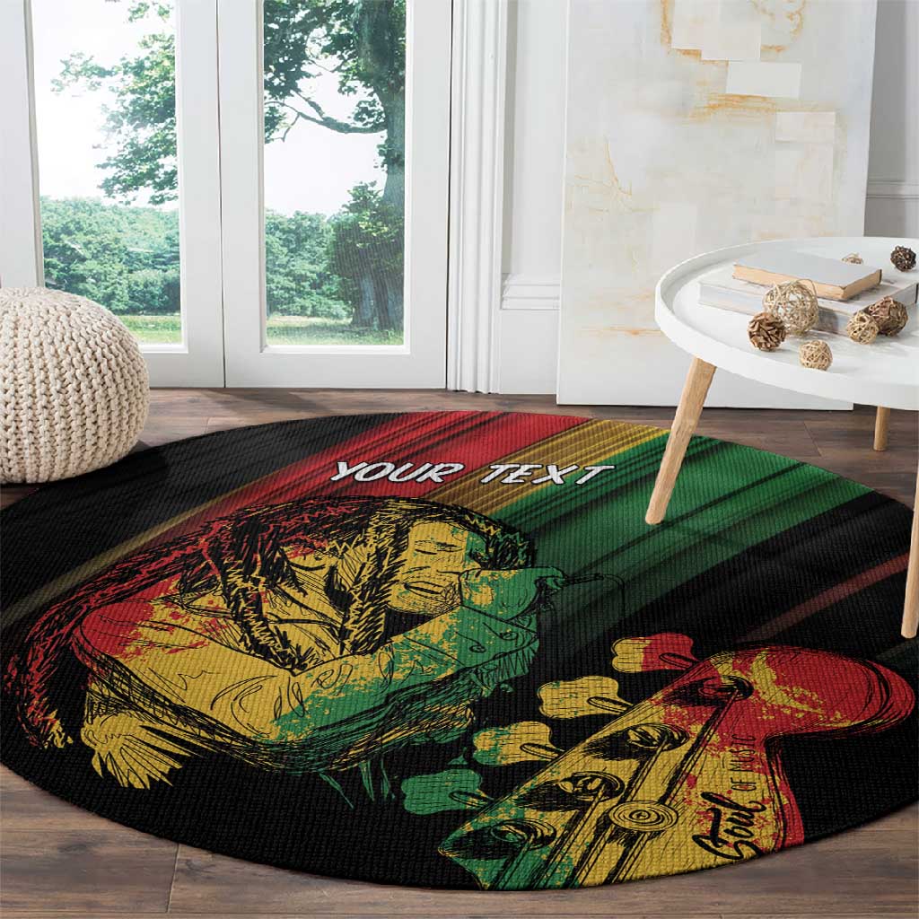 Personalised Afro Vibes Round Carpet Reggae King - Live The Way You Love