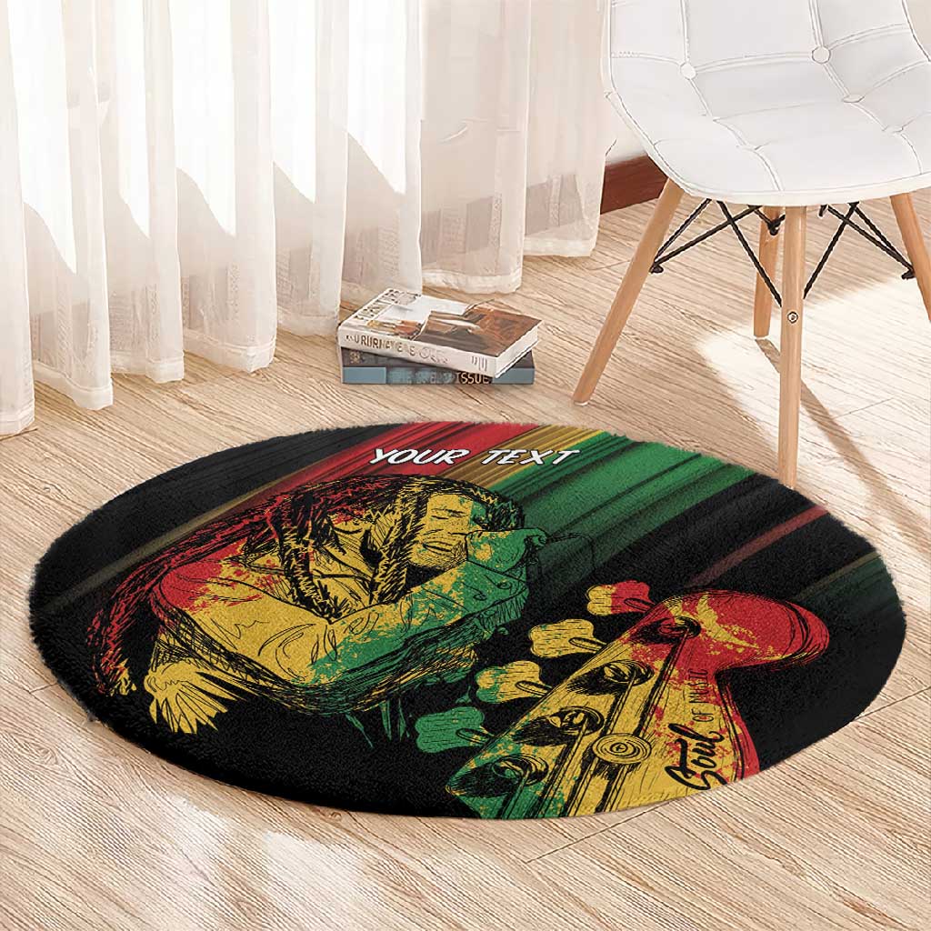 Personalised Afro Vibes Round Carpet Reggae King - Live The Way You Love