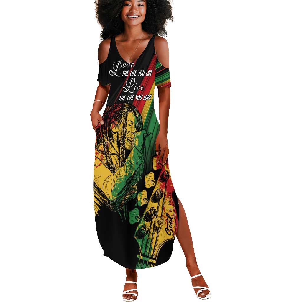 Personalised Afro Vibes Summer Maxi Dress Reggae King - Live The Way You Love