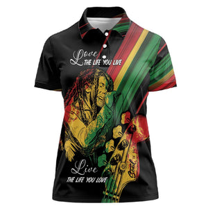 Personalised Afro Vibes Women Polo Shirt Reggae King - Live The Way You Love