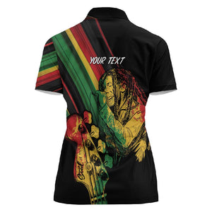 Personalised Afro Vibes Women Polo Shirt Reggae King - Live The Way You Love