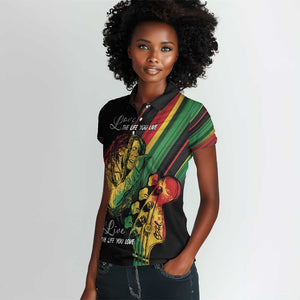 Personalised Afro Vibes Women Polo Shirt Reggae King - Live The Way You Love