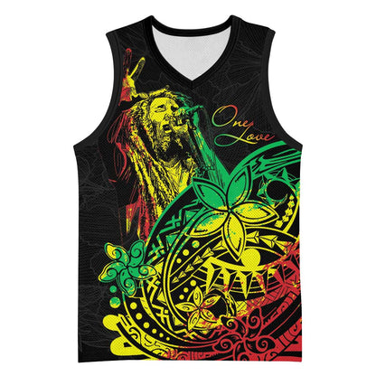 Personalised Jawaiian Reggae Basketball Jersey Afro-Polynesian Style LT7