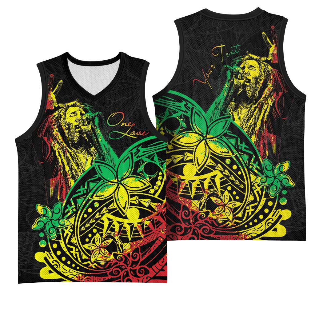 Personalised Jawaiian Reggae Basketball Jersey Afro-Polynesian Style LT7
