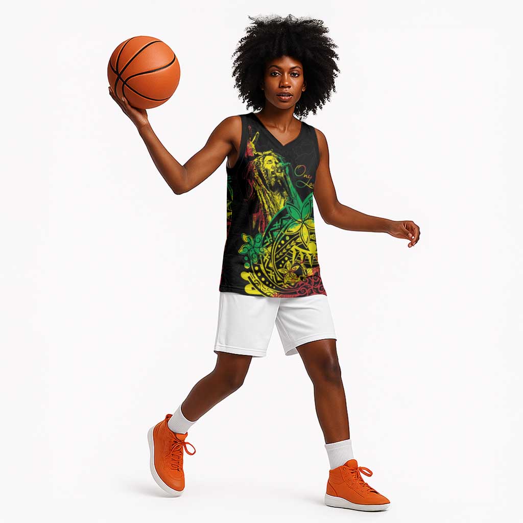 Personalised Jawaiian Reggae Basketball Jersey Afro-Polynesian Style LT7