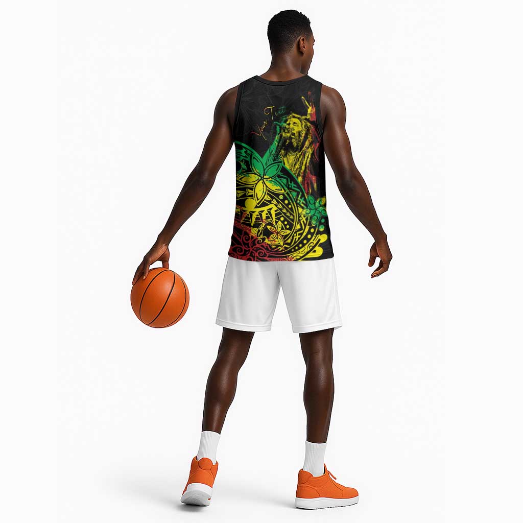 Personalised Jawaiian Reggae Basketball Jersey Afro-Polynesian Style LT7