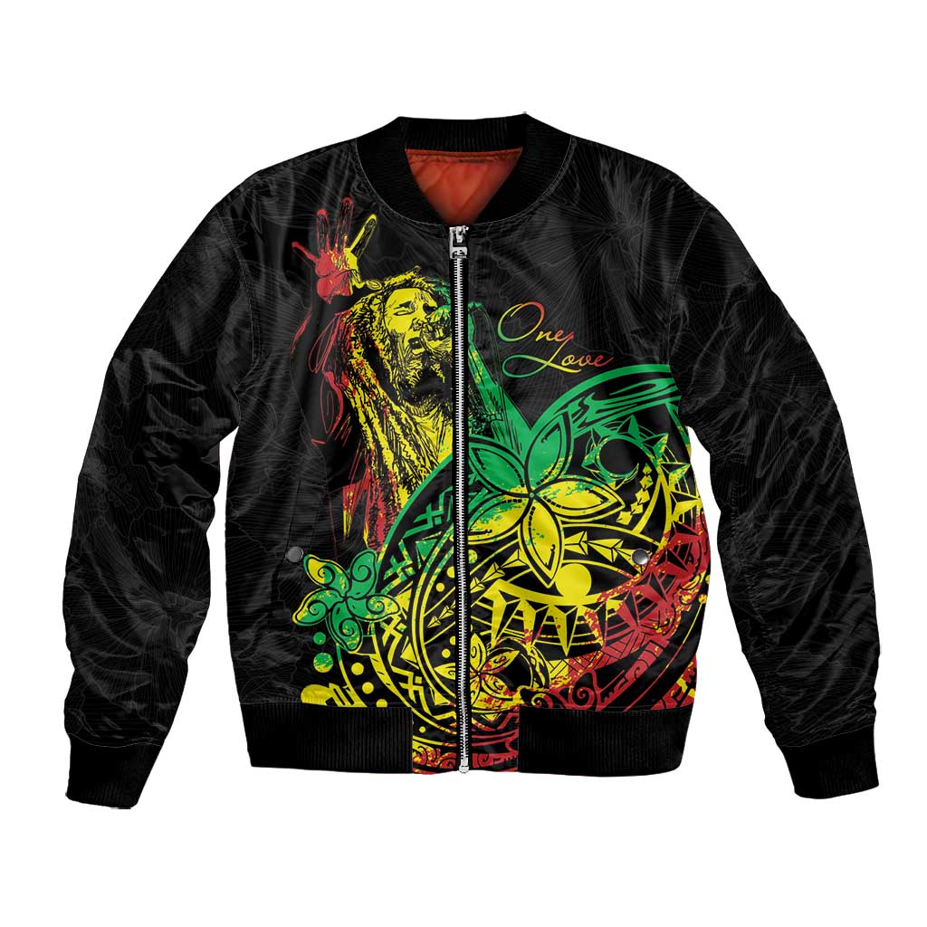 Personalised Jawaiian Reggae Bomber Jacket Afro-Polynesian Style