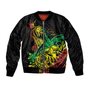 Personalised Jawaiian Reggae Bomber Jacket Afro-Polynesian Style