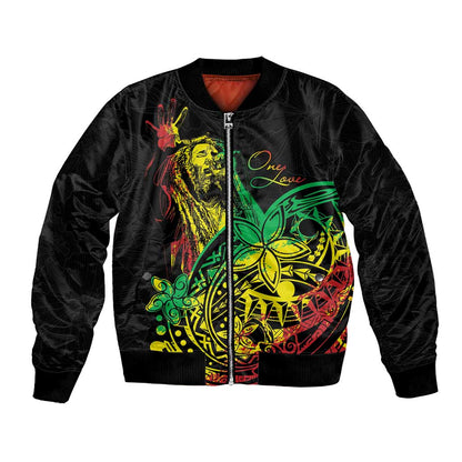 Personalised Jawaiian Reggae Bomber Jacket Afro-Polynesian Style