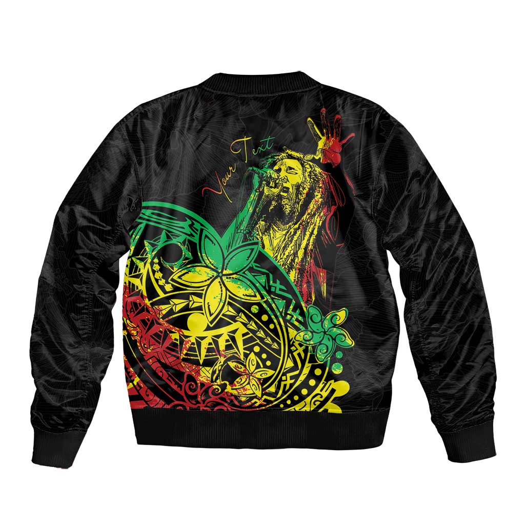 Personalised Jawaiian Reggae Bomber Jacket Afro-Polynesian Style