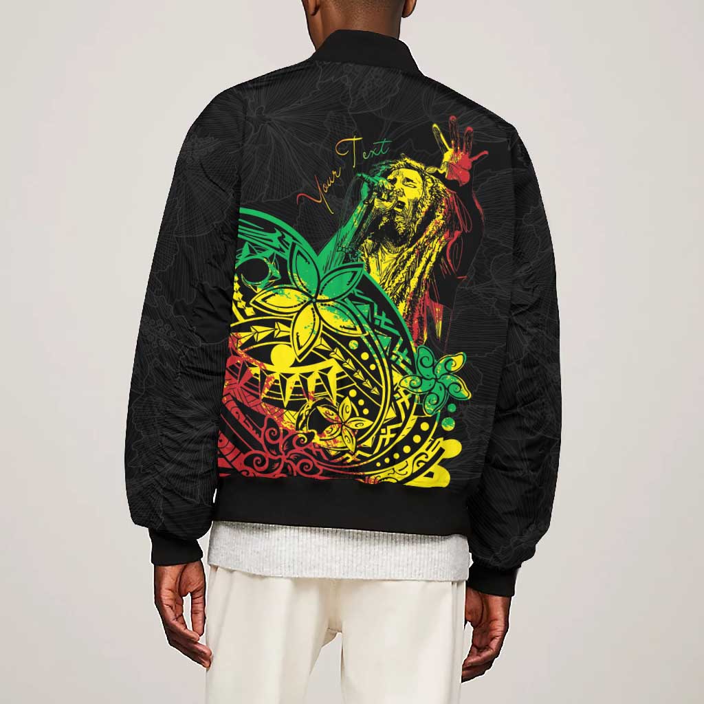 Personalised Jawaiian Reggae Bomber Jacket Afro-Polynesian Style