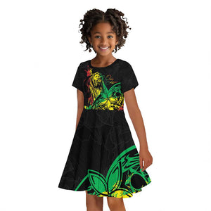 Personalised Jawaiian Reggae Kid Short Sleeve Dress Afro-Polynesian Style