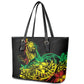Personalised Jawaiian Reggae Leather Tote Bag Afro-Polynesian Style