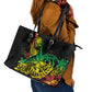 Personalised Jawaiian Reggae Leather Tote Bag Afro-Polynesian Style