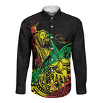 Personalised Jawaiian Reggae Long Sleeve Button Shirt Afro-Polynesian Style