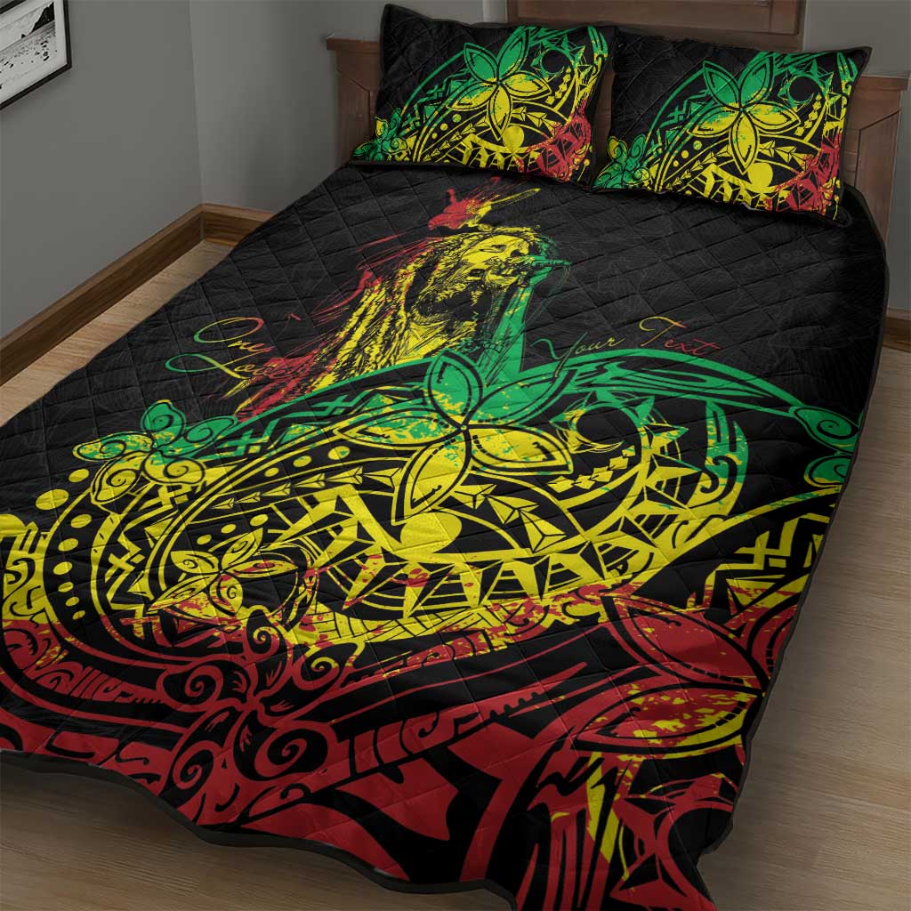 Personalised Jawaiian Reggae Quilt Bed Set Afro-Polynesian Style
