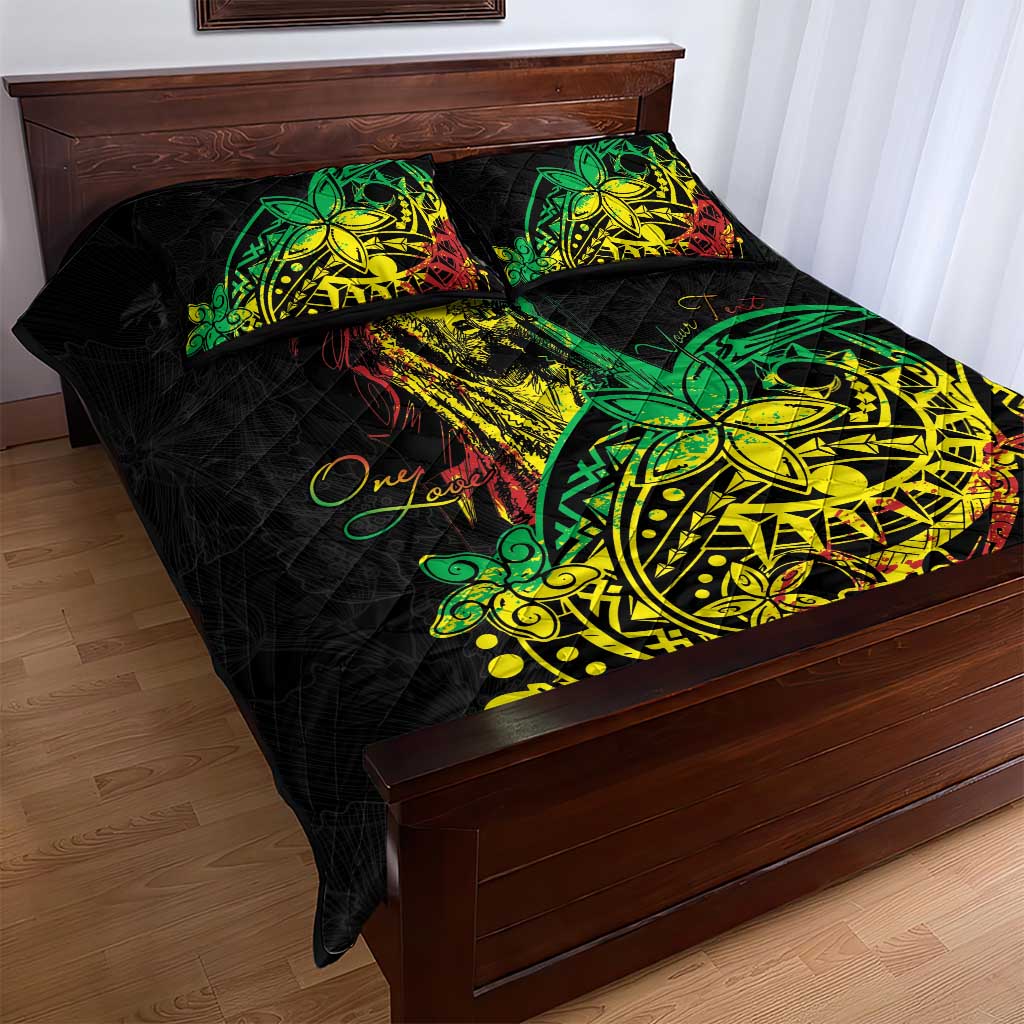 Personalised Jawaiian Reggae Quilt Bed Set Afro-Polynesian Style