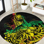 Personalised Jawaiian Reggae Round Carpet Afro-Polynesian Style