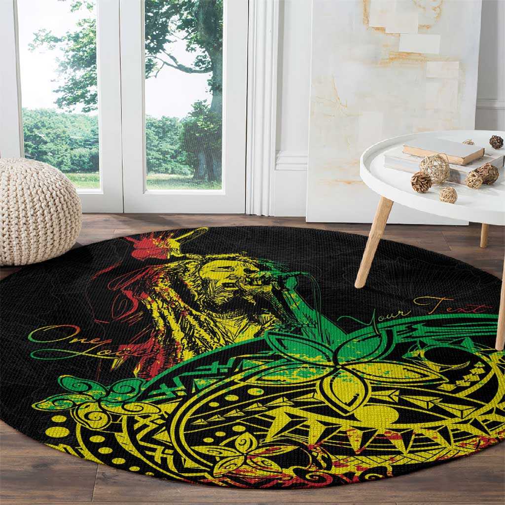 Personalised Jawaiian Reggae Round Carpet Afro-Polynesian Style