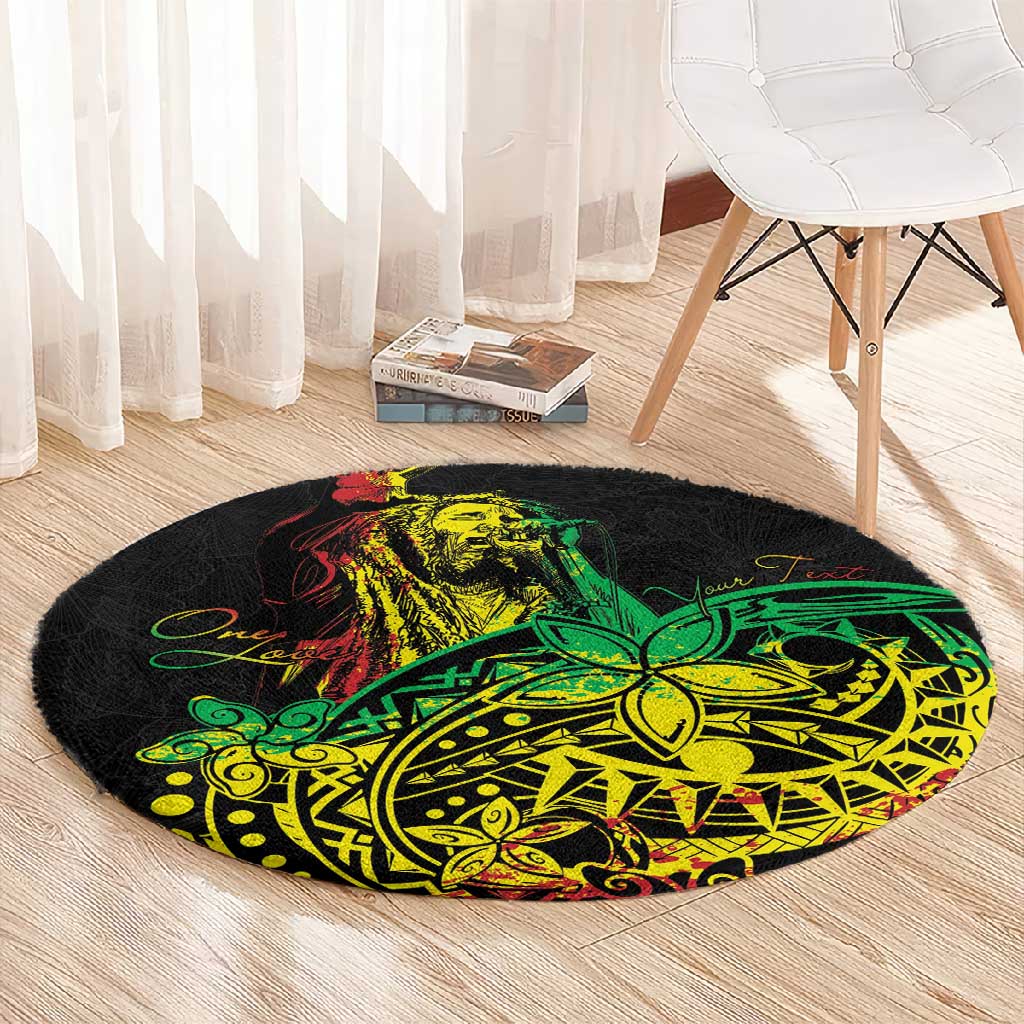Personalised Jawaiian Reggae Round Carpet Afro-Polynesian Style