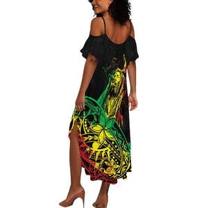 Personalised Jawaiian Reggae Summer Maxi Dress Afro-Polynesian Style