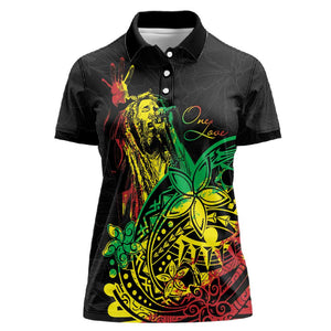 Personalised Jawaiian Reggae Women Polo Shirt Afro-Polynesian Style