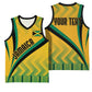 Personalised Jamaica Basketball Jersey Kente Pattern Basic - Yellow LT7