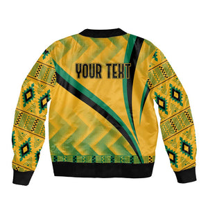 Personalised Jamaica Bomber Jacket Kente Pattern Basic - Yellow