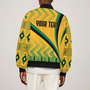 Personalised Jamaica Bomber Jacket Kente Pattern Basic - Yellow