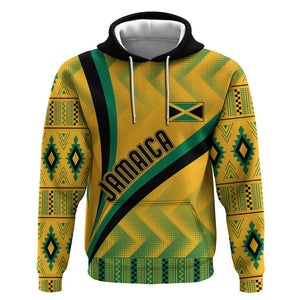 Personalised Jamaica Hoodie Kente Pattern Basic - Yellow