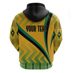 Personalised Jamaica Hoodie Kente Pattern Basic - Yellow