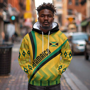 Personalised Jamaica Hoodie Kente Pattern Basic - Yellow