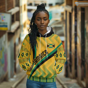 Personalised Jamaica Hoodie Kente Pattern Basic - Yellow